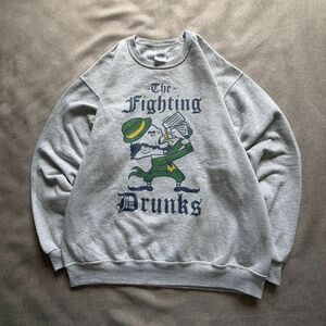 Fighting Drunks Leprechaun Grey Crewneck Sweatshirt